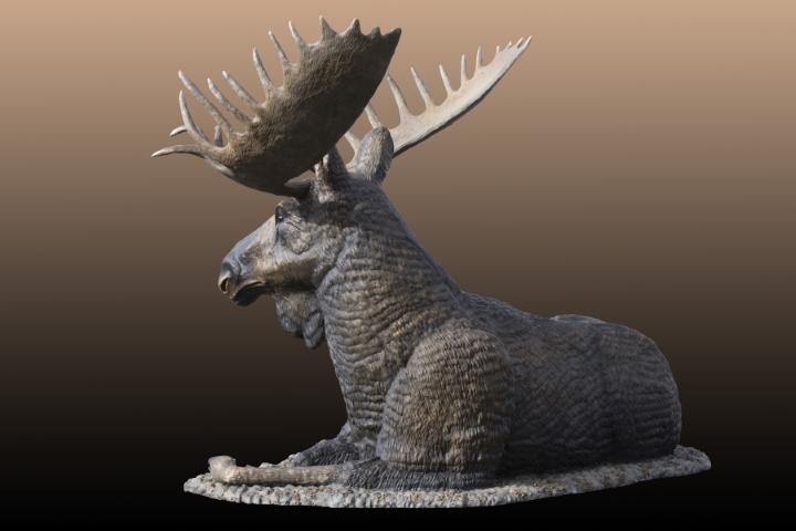 life-size moose sculpture